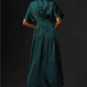 Elegant Green Satin Dress